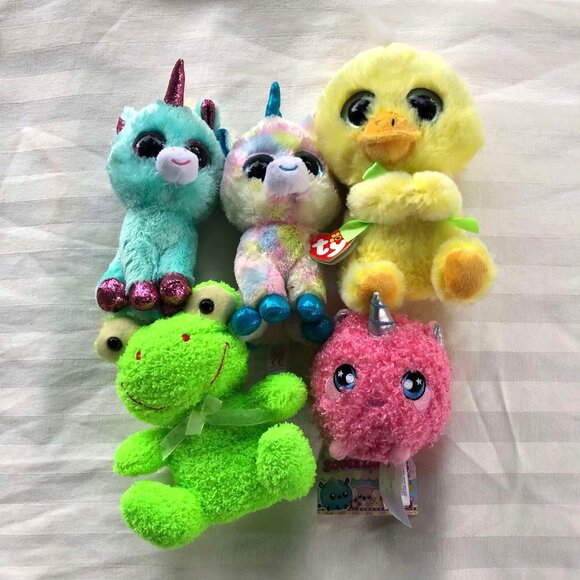 Stuffed Animals Lot of Beanie Boos, Squeezamal, and Others - Picture 1 of 7